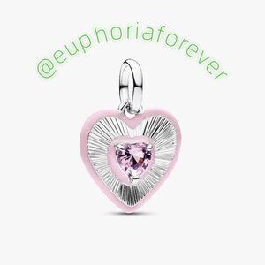 Pandora Radiating Pink Heart Medallion Charm